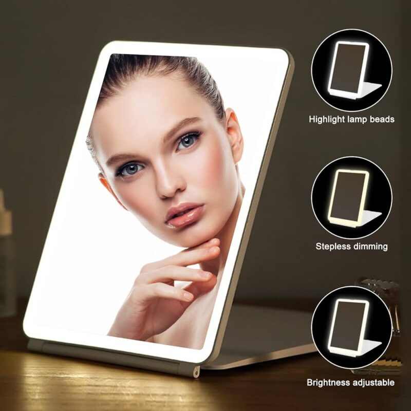 Jordan Judy miroir LED tactile rechargeable portable pour maquillage. – Image 4