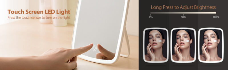 Jordan Judy miroir LED tactile rechargeable portable pour maquillage. – Image 7